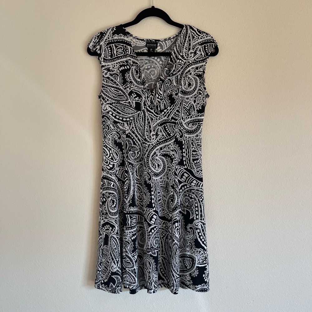 V-Neck Paisley Dress